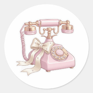 Adesivo de Telefone Rotativo Rosa Vintage - Estéti