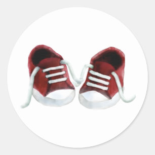 Adesivo de Tênis de Bebê Vermelho, Etiqueta de Pre