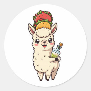 Adesivo de Tequila de Taco de Lhama Fofa - Comida