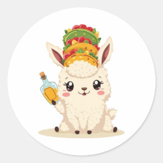 Adesivo de Tequila de Taco de Lhama Fofo - Comida 