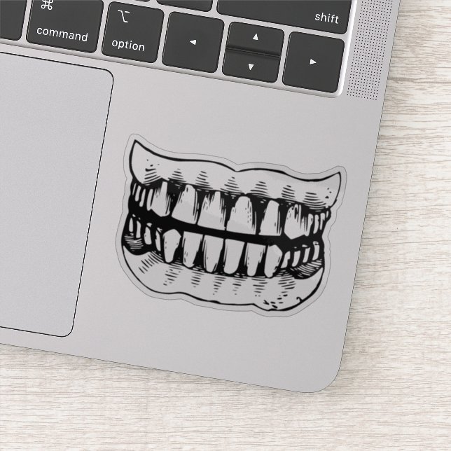 Adesivo de Terror Grunge Dentes Assustadores (Detalhe)