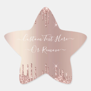 Adesivo de Texto Personalizado Brilho Dourado Rosa