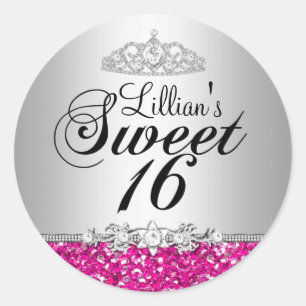 Adesivo de Tiara de Brilho Rosa e Diamante Sweet 1