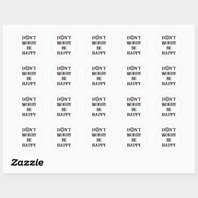 Adesivo de Tipografia Não Se Preocupe Fique Feliz (Folha)