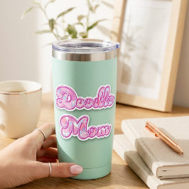 Adesivo de Tipografia Pop Art Coração Rosa Mãe Doo