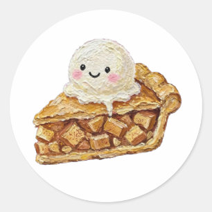 Adesivo de Torta de Maçã Fofa com Sorvete Sorriden