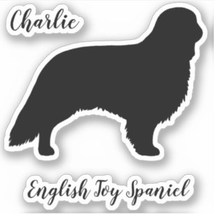 Adesivo de toy Spaniel Silhouette Dog Breker inglê