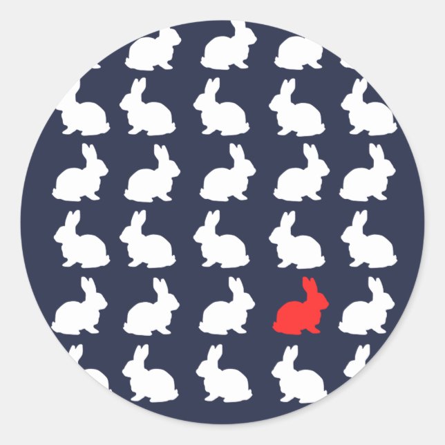 Adesivo de Trinta Coelhinhos Fofos e Divertidos (Frente)