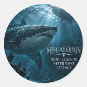 Adesivo de Tubarão Megalodon Mar Profundo