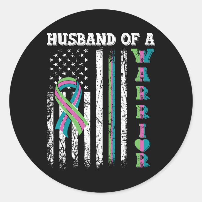 Adesivo De Um Cancer Metastático Da Mama Do Guerreiro, Sin (Frente)