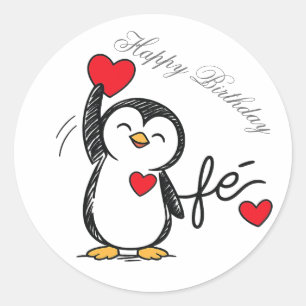 adesivo de um pinguim feliz