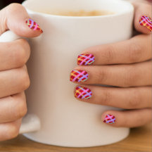 Abstrato com cores alegres, minx arte nas unhas