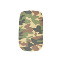 Arte Nail de Camuflagem Verde