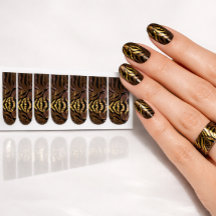 Decalque de Arte de Unha Minx com Zebra de Bronze 