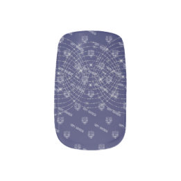 Adesivo De Unha Feliz Hanukkah Dark Blue Faux Glitter