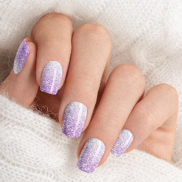 Adesivo De Unha Glamour Glitter Ombre Roxo