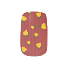 Adesivo De Unha Holiday Red Gold Stripe Bells Christmas