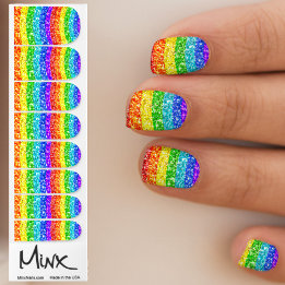 Adesivo De Unha Listras da Bandeira do Orgulho Arco-Íris Glitter A