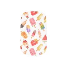 Padrão de Picolé de Verão de Aquarela