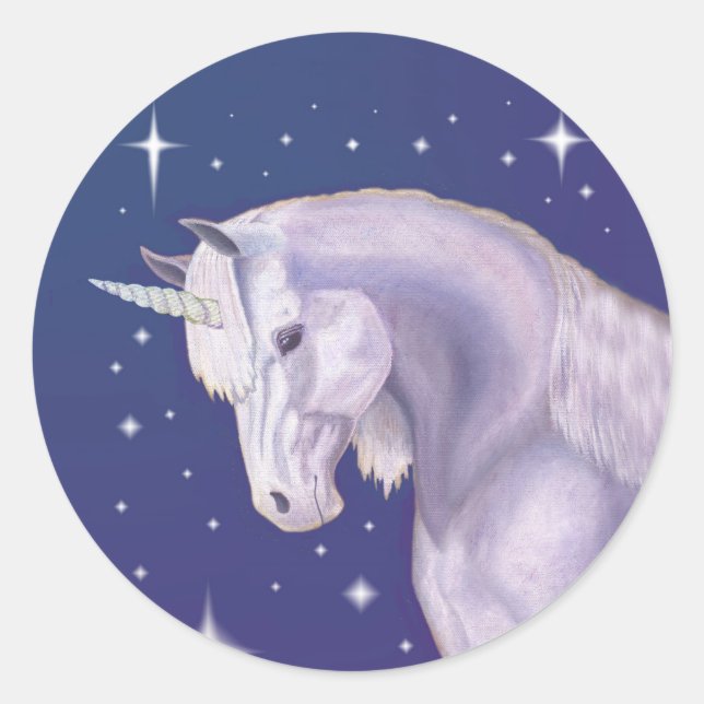 Adesivo de Unicorn Blue Starry (Frente)