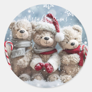 Adesivo de Urso de Pelúcia de Natal Fofo