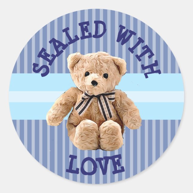 Adesivo de Urso de Pelúcia Selado com Amor (Frente)