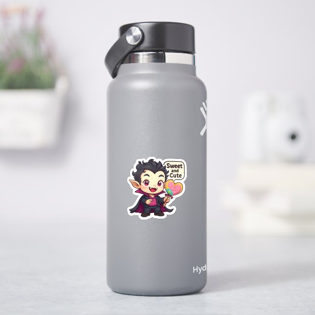Adesivo de Vampira Chibi "Doce e Fofa" (HidroFlask)