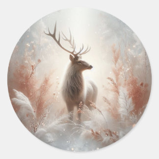Adesivo de Veado de Inverno Majestoso