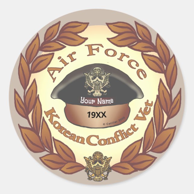 Adesivo de Veterano da Força Aérea no Conflito Cor (Frente)