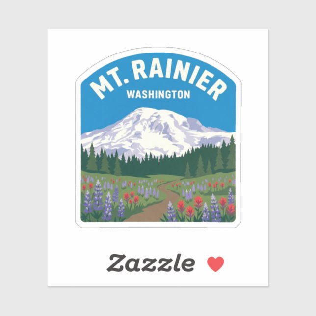 Adesivo de viagem vintage Mt Rainier (Folha)