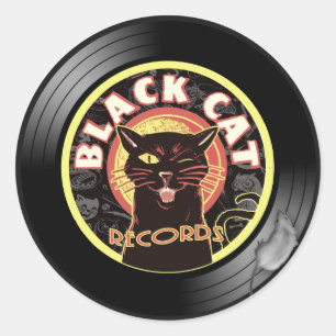 Adesivo de Vinil Black Cat Records – Selo Retro Ja