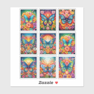 Adesivo de vinil Borboleta Arco-íris