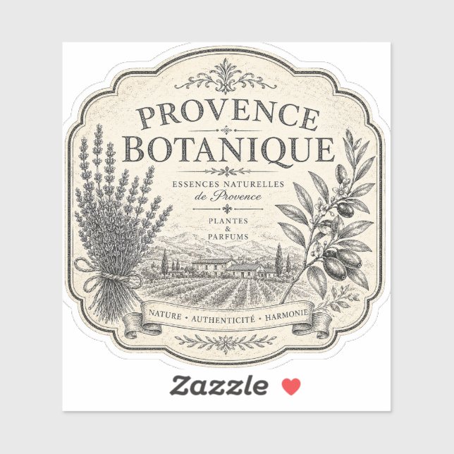 adesivo de vinil botânico da provença (Folha)