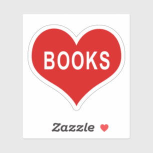 Adesivo de Vinil Coração de Amor Vermelho LIVROS