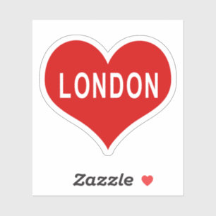 Adesivo de Vinil Coração de Amor Vermelho LONDRES