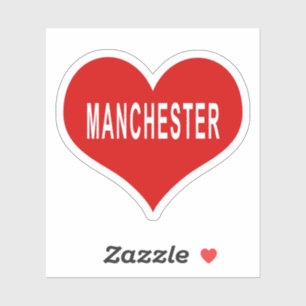 Adesivo de Vinil Coração Vermelho de MANCHESTER