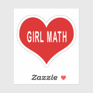 Adesivo de Vinil Coração Vermelho GIRL MATH