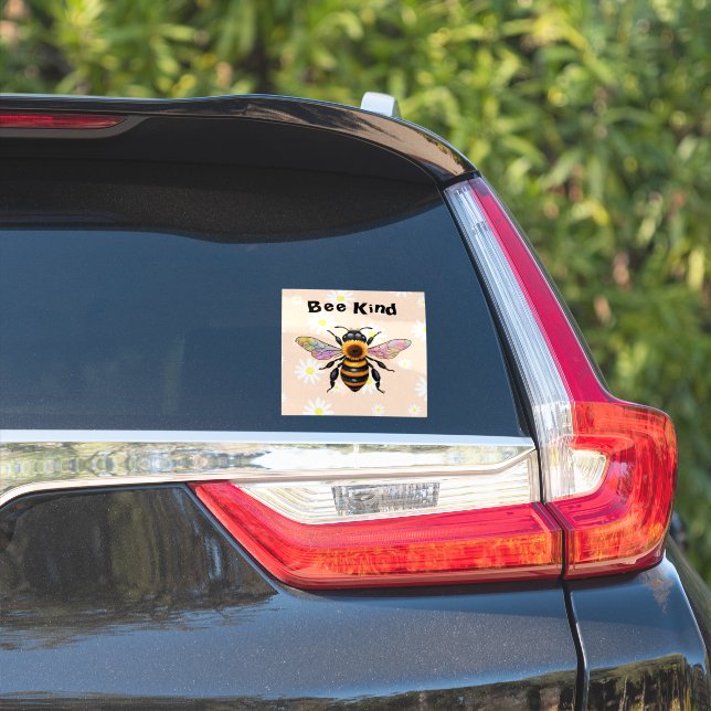 Adesivo de vinil cortado Bee Kind (Lado do carro)