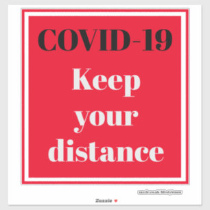 Adesivo de vinil cortado - COVID-19 Mantenha a dis