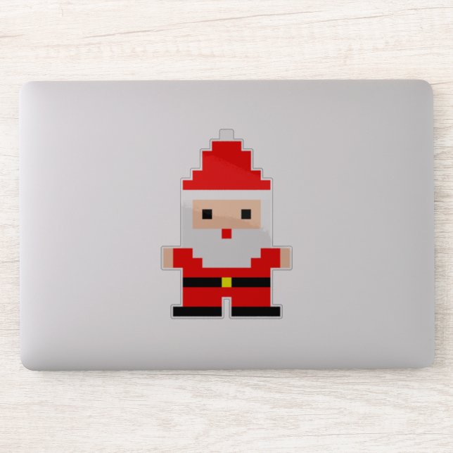 Adesivo de Vinil Cortado Personalizado Santa Pixel (Computador)