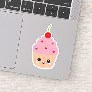 Adesivo de vinil Cupcake Face para garrafa de água