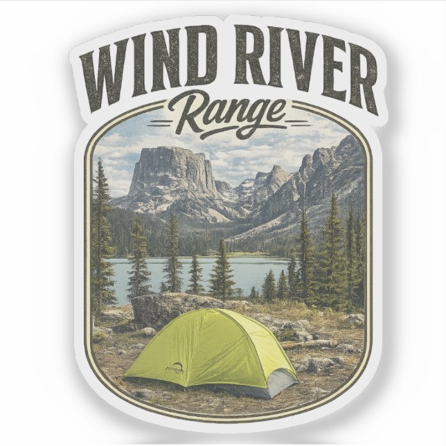 Adesivo de Vinil da Cordilheira Wind River (Frente)
