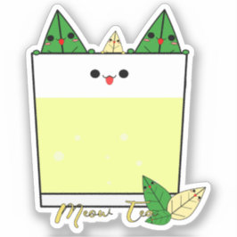 Adesivo de Vinil de Chá Meow Kawaii