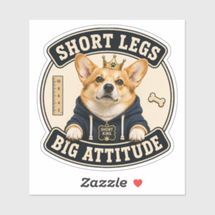 Adesivo de Vinil de Corgi Engraçado Pernas Curta