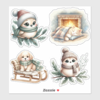 Adesivo de Vinil de Inverno Aconchegante Hygge Cot