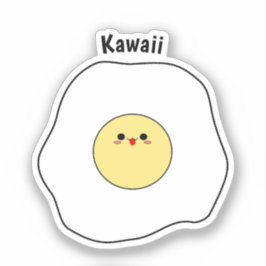 Adesivo de Vinil de Ovo Frito Kawaii