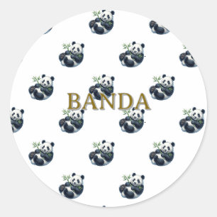 Adesivo de Vinil de Urso Panda em Aquarela Fofa Se