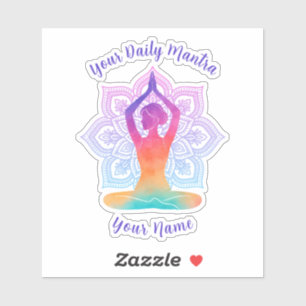 Adesivo de Vinil de Yoga Personalizado com Nome e