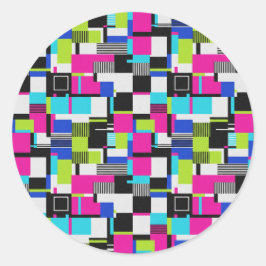 Adesivo de Vinil Estético Neon Glitch Art