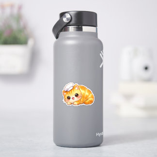 Adesivo de Vinil Gatinho Croissant Fofo Padaria Ka